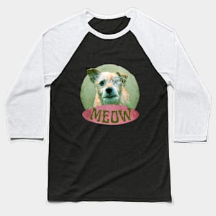 Meowing dog with one eye Baseball T-Shirt